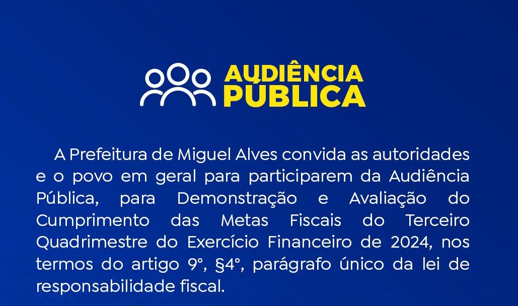 CONVITE ESPECIAL: AUDIÊNCIA PÚBLICA