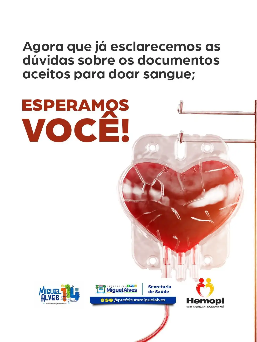Foto 1 – HEMOPI REALIZA CAMPANHA DE DOAÇÃO DE SANGUE EM MIGUEL ALVES NOS DIAS 19 E 20 DE MAIO