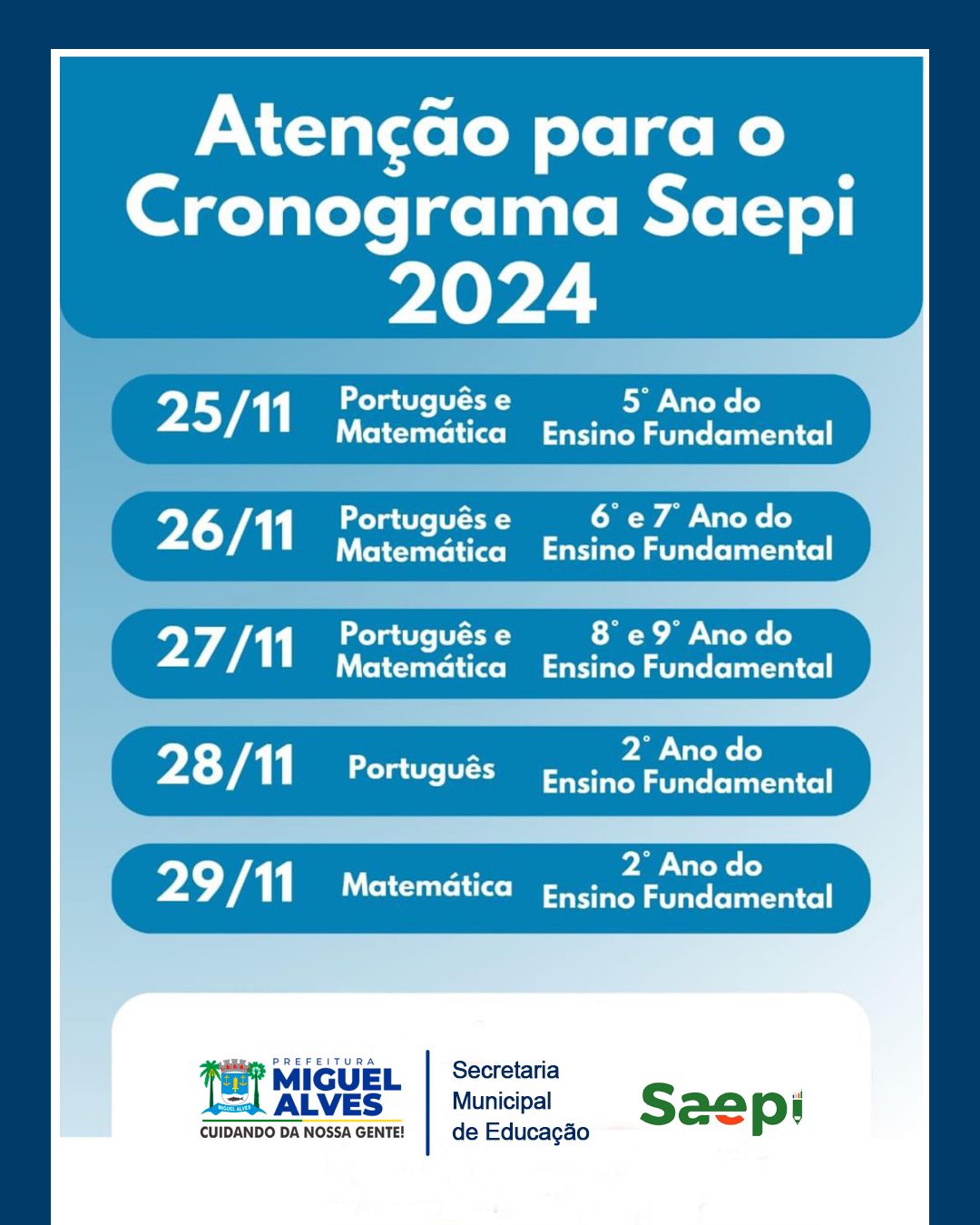 PROVAS DO SAEPI 2024 - MIGUEL ALVES