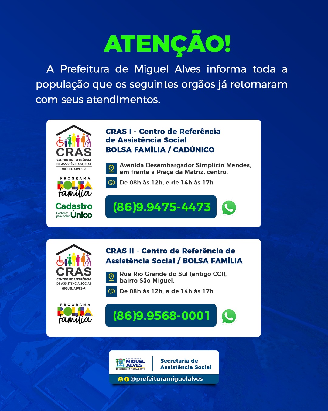 ATENÇÃO, MIGUEL ALVES