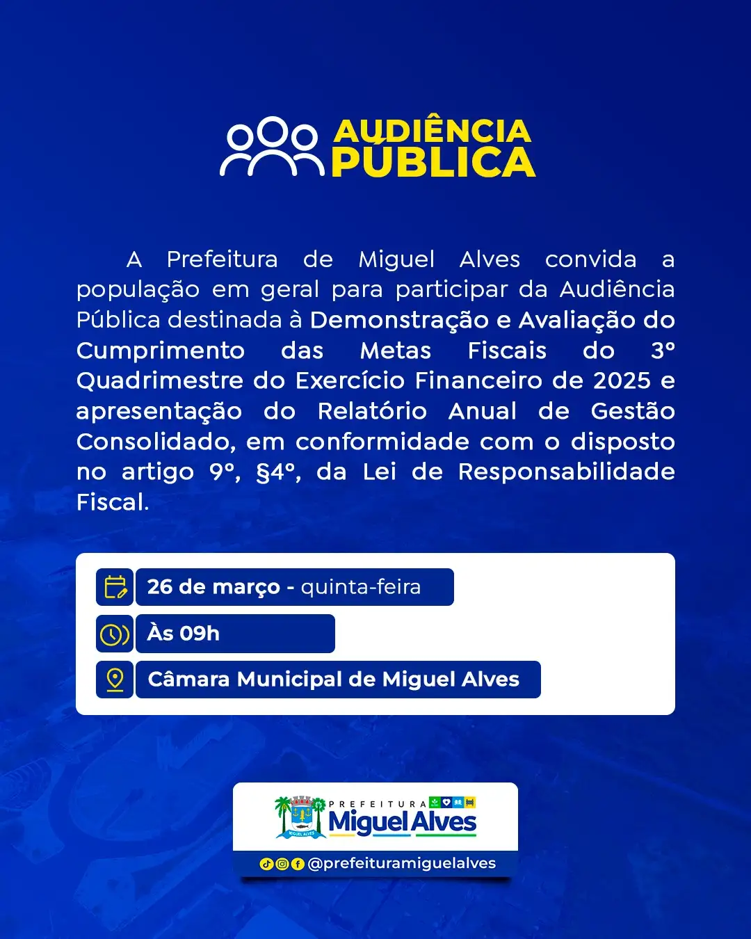 Foto 1 – CONVITE À POPULAÇÃO